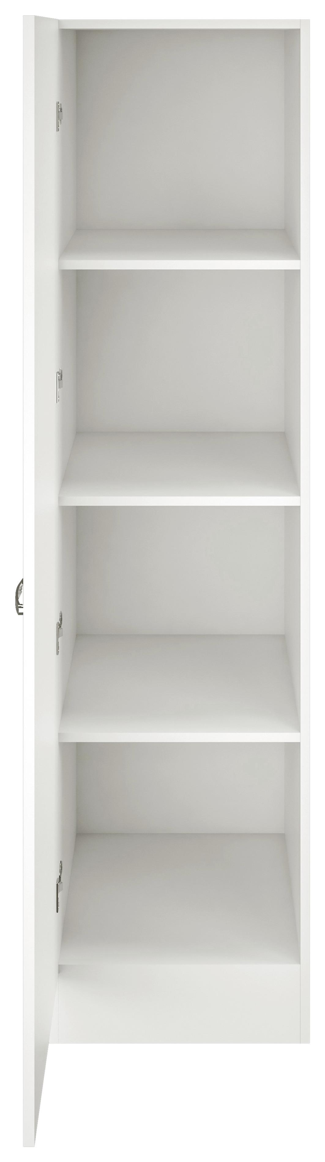 Geschirrschrank Alba B: 50 cm Weiß 1 Drehtür 3 Böden - Weiß Hochglanz/Weiß, MODERN, Holzwerkstoff (50/200/57cm)