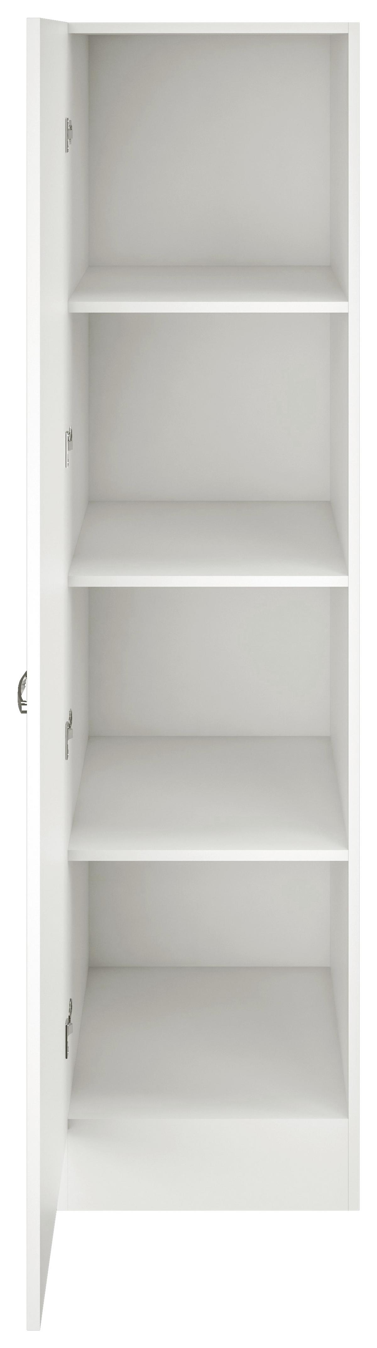 Geschirrschrank Alba B: 50 cm Weiß 1 Drehtür 3 Böden - Weiß Hochglanz/Weiß, MODERN, Holzwerkstoff (50/200/57cm)