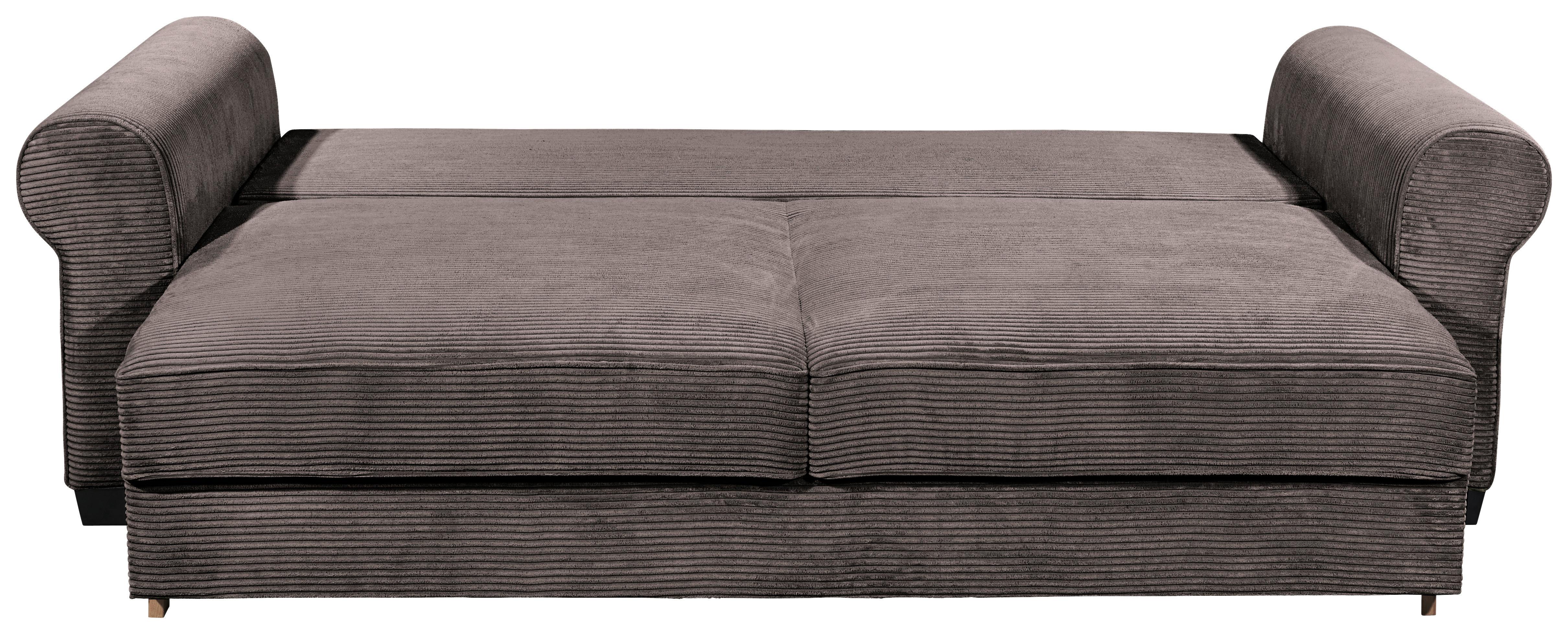 2-sitzer-sofa Mit Schlaffunktion Maureen B:250cm - Schwarz/Braun, KONVENTIONELL, Textil (247/95/125cm) - MID.YOU