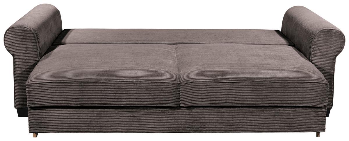 2-Sitzer-Sofa Mit Schlaffunktion Maureen B:250cm - Schwarz/Braun, KONVENTIONELL, Textil (247/95/125cm) - MID.YOU
