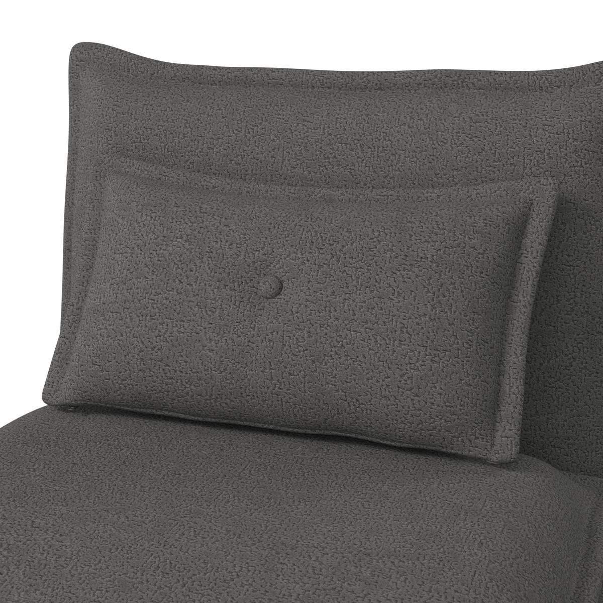 Rozkladacie kreslo TAMARA, tmavosivé buklé, max. 120 kg - tmavosivá, Modern, kov/textil (82/31/69cm) - Bessagi Home