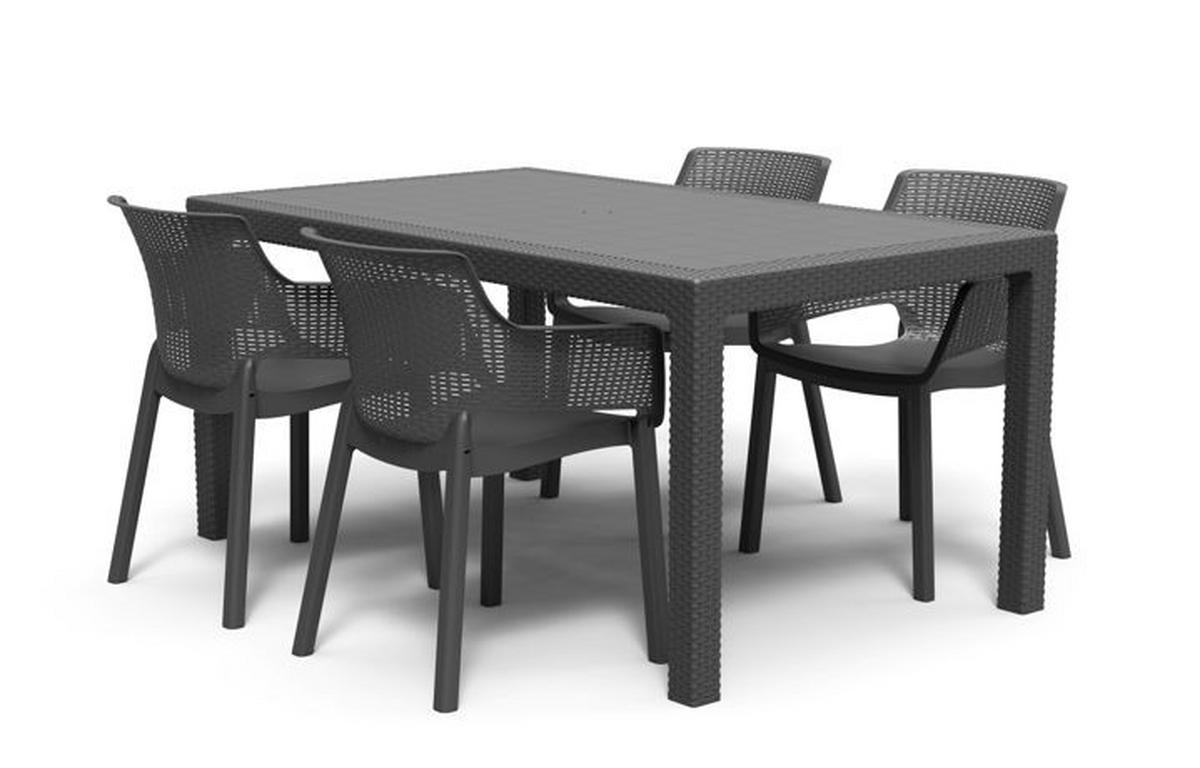 Záhradná stolička farba grafit - barvy grafitu, Moderní, plast (53/78,4/61,5cm) - Mömax