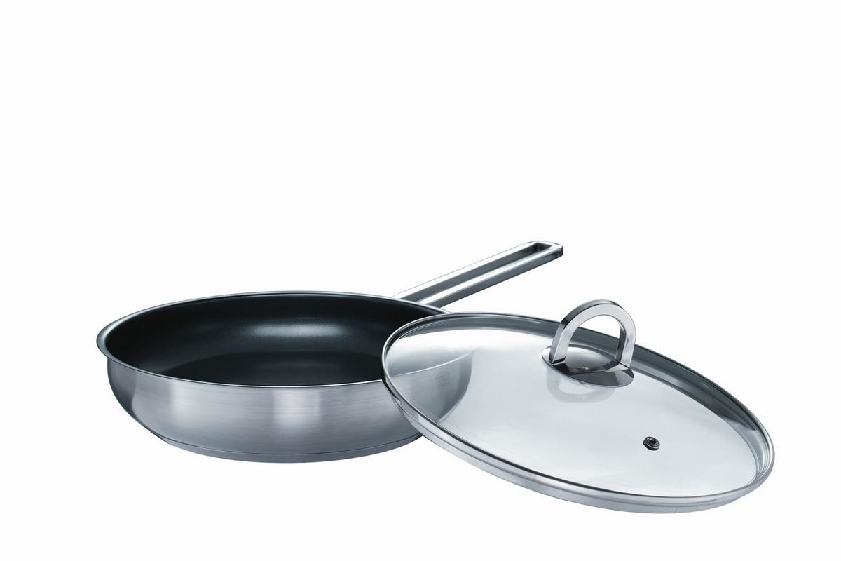 Kochtopfset Alara Edelstahlfarben, 8-teilig - Klar/Edelstahlfarben, Basics, Glas/Metall - GSW