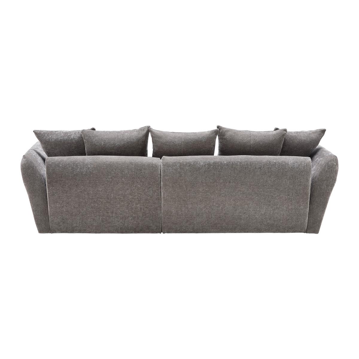 Univerzálna sedačka CAMMELLIO, sivá ženilka, so 7 vankúšmi - čierna/sivá, Modern, textil (296/189cm) - Mömax