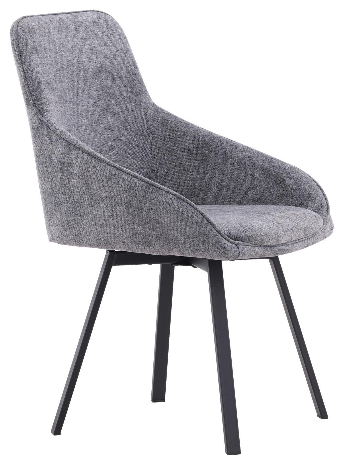 Stuhl-set Rosie Dunkelgrau/schwarz B: 55 Cm - Dunkelgrau/Schwarz, Design, Textil/Metall (55/88/60cm) - Livetastic