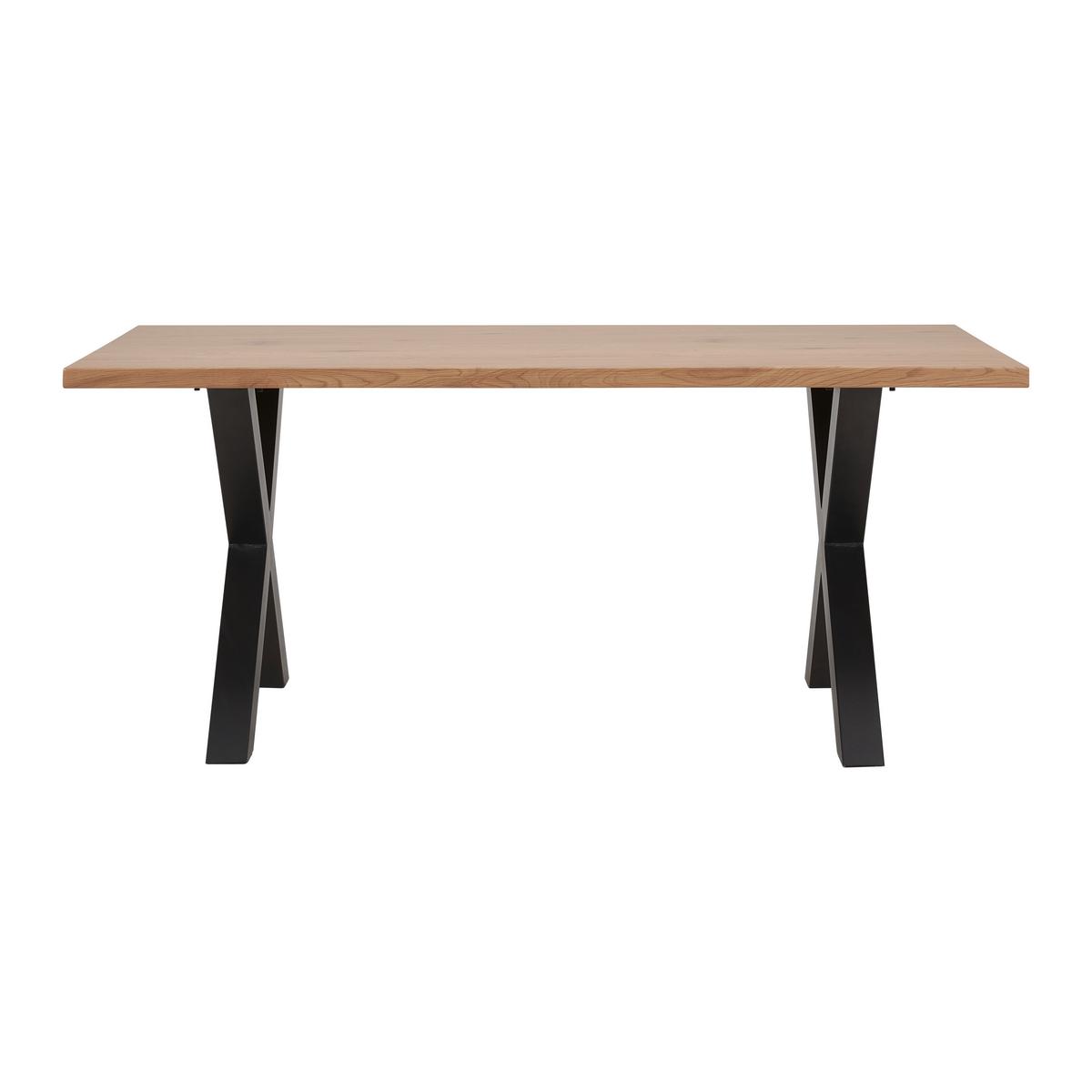 Jídelní stůl GIONA 180x90 cm - černá/barvy jasanu, Moderní, kov/kompozitní dřevo (180/76/90cm) - Bessagi Home
