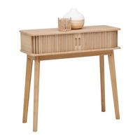 Konzolový stolík SKANDY dyha/MDF - prírodná farba, Modern, drevo/kompozitné drevo (80/78/30cm) - Premium Living