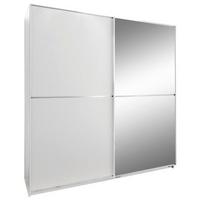 Schwebetürenschrank M. Spiegel 135cm Baden, Weiß Dekor - Weiß, Design, Glas/Holzwerkstoff (135/198/64cm) - MID.YOU