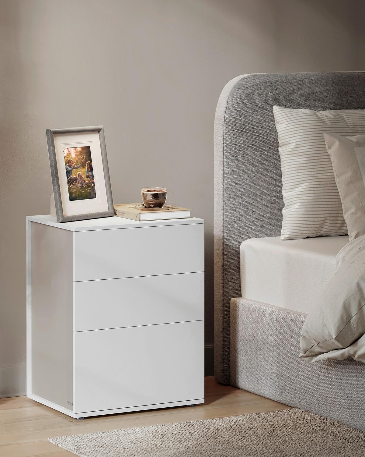 Nachttisch Nightstand - Beige/Weiß, MODERN, Holzwerkstoff (45/58,7/35cm) - MID.YOU