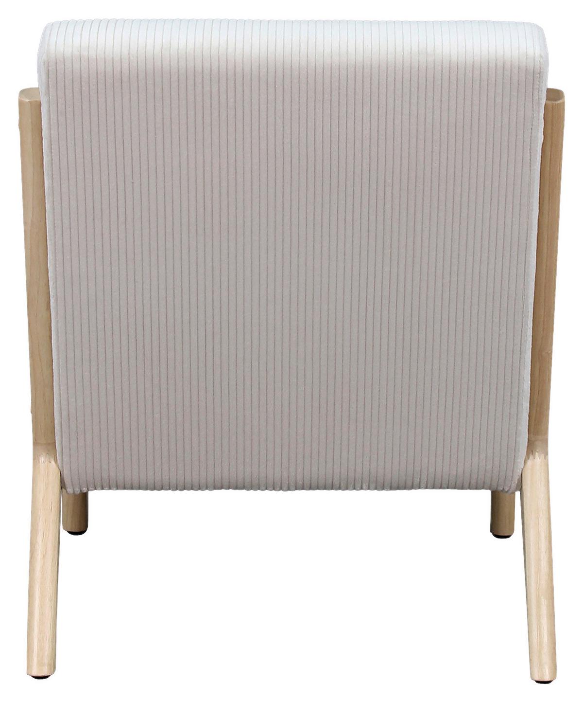 Sessel Nohr Elfenbeinfarben B: 65 cm - Elfenbein/Braun, Basics, Holz/Textil (65/81/76cm) - MID.YOU