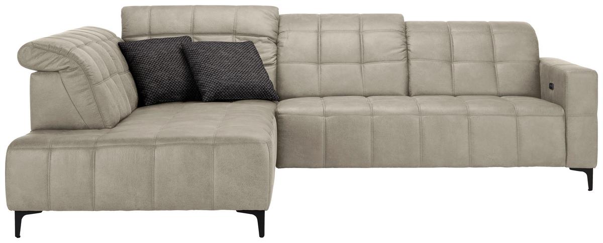 Rohová sedačka PANAMA, levá, šedá - šedá/černá, Konvenční, kov/textil (216/89-102/304cm) - Premium Living