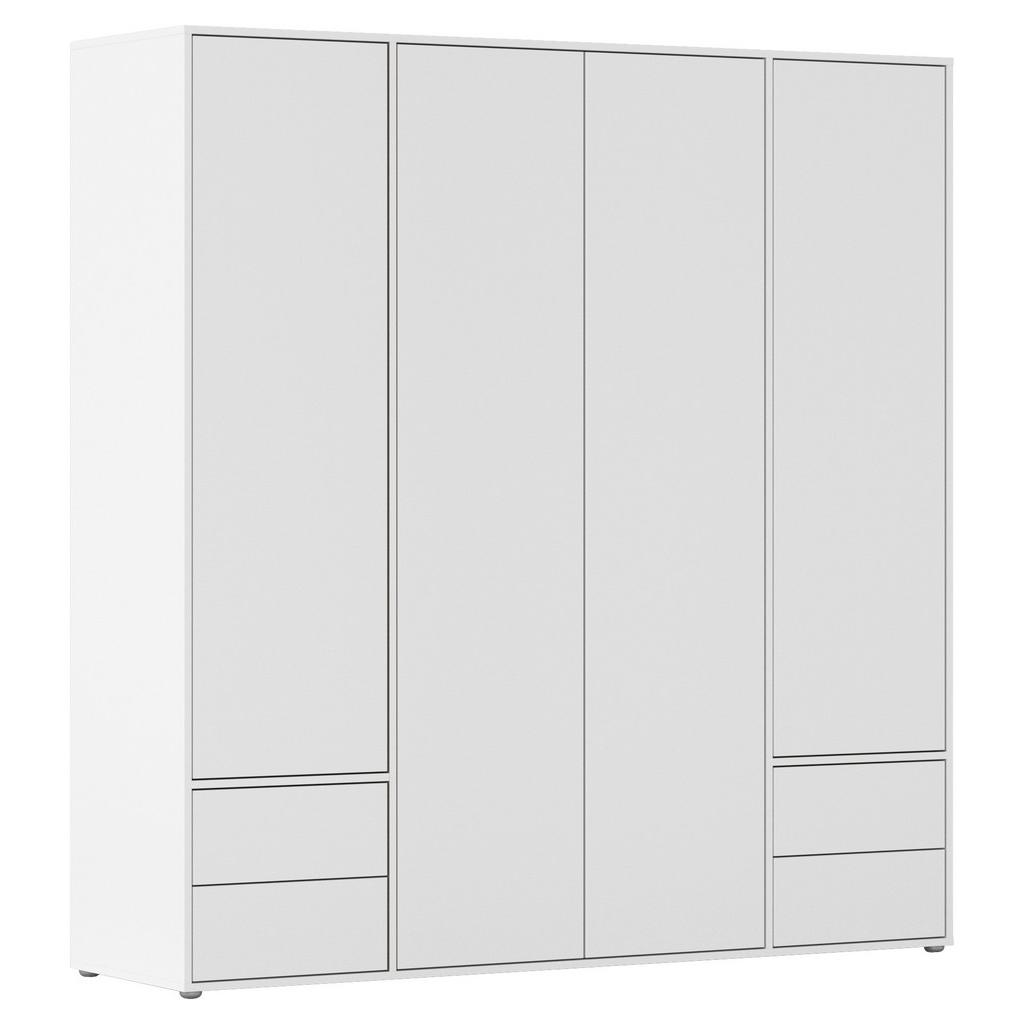 Drehtürenschrank Nabila Weiß B: 187 cm