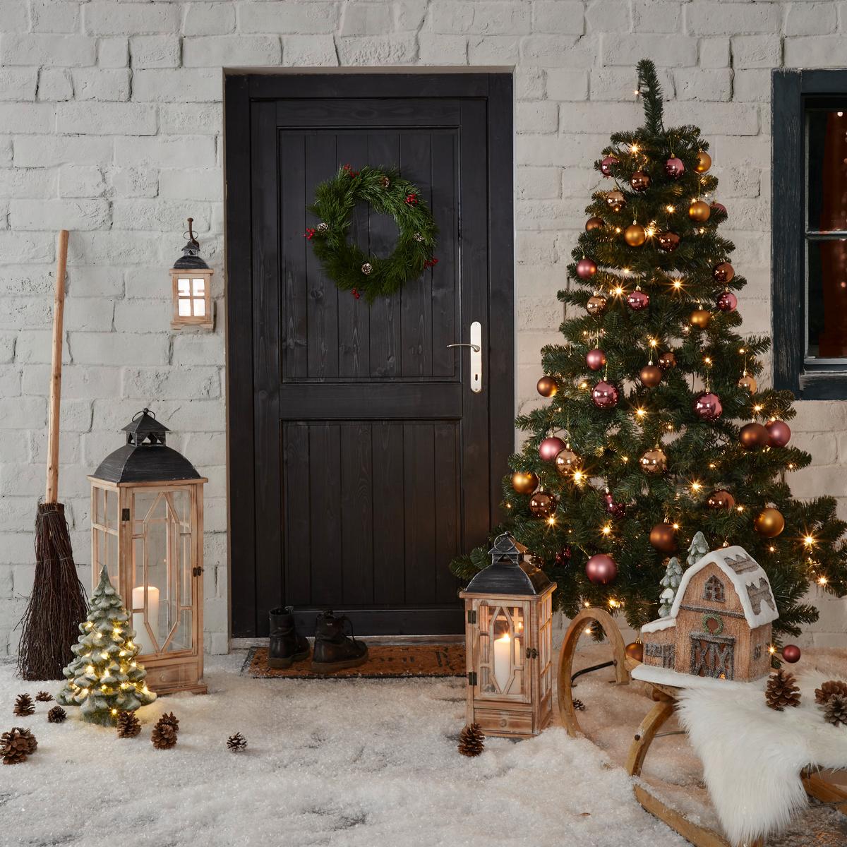 Dekokranz Renzo ⌀ 40 Cm Renzo - Rot/Schwarz, KONVENTIONELL, Holz/Kunststoff (40/4cm) - Ondega