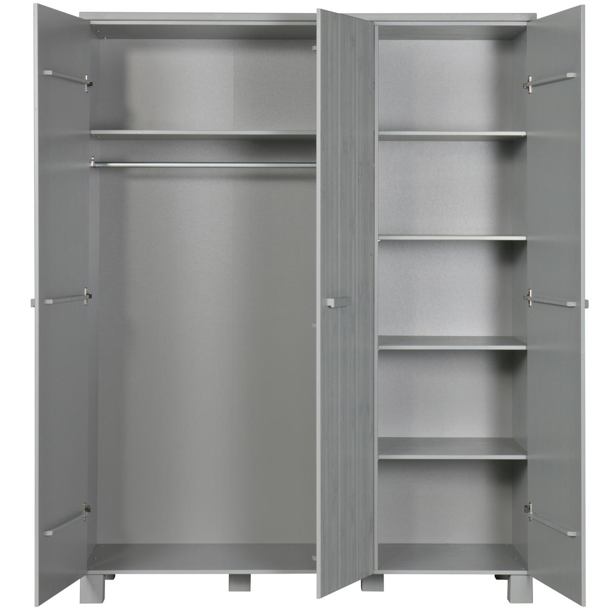 Garderobenschrank Dennis Grau B: 158 Cm - Grau, Design, Holz/Holzwerkstoff (158/202/55cm) - Livetastic