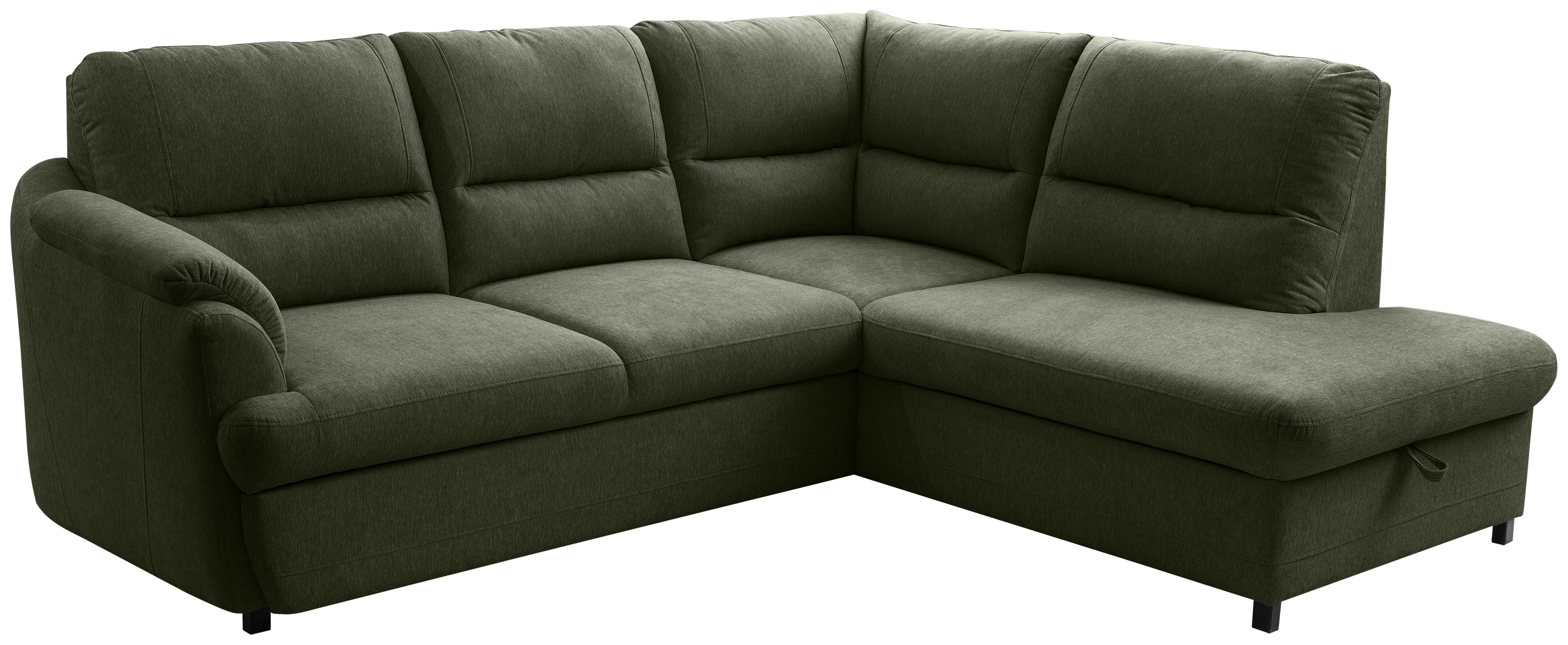 Sedacia súprava GUSTO, pravá, zelená - čierna/zelená, Basics, drevo/textil (240/200cm)