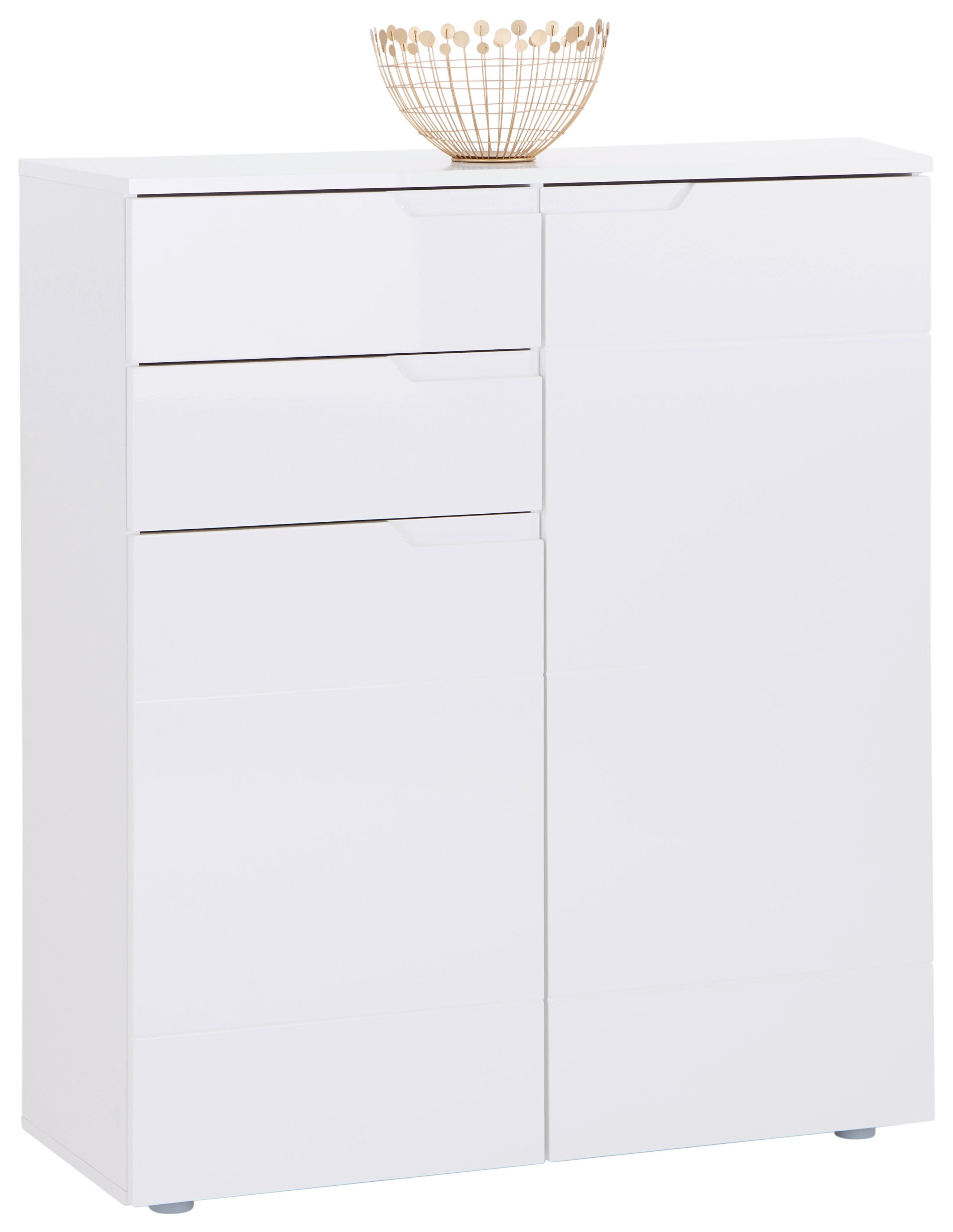 Kommode 100cm Hilton, Weiß Hilton - Weiß Hochglanz/Weiß, MODERN, Holzwerkstoff (100/119,8/40cm)
