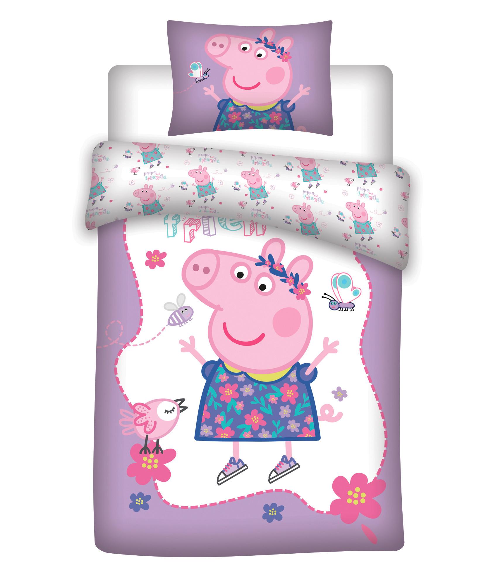 Lizenzbettwäsche Peppa Pig - Lila, Textil