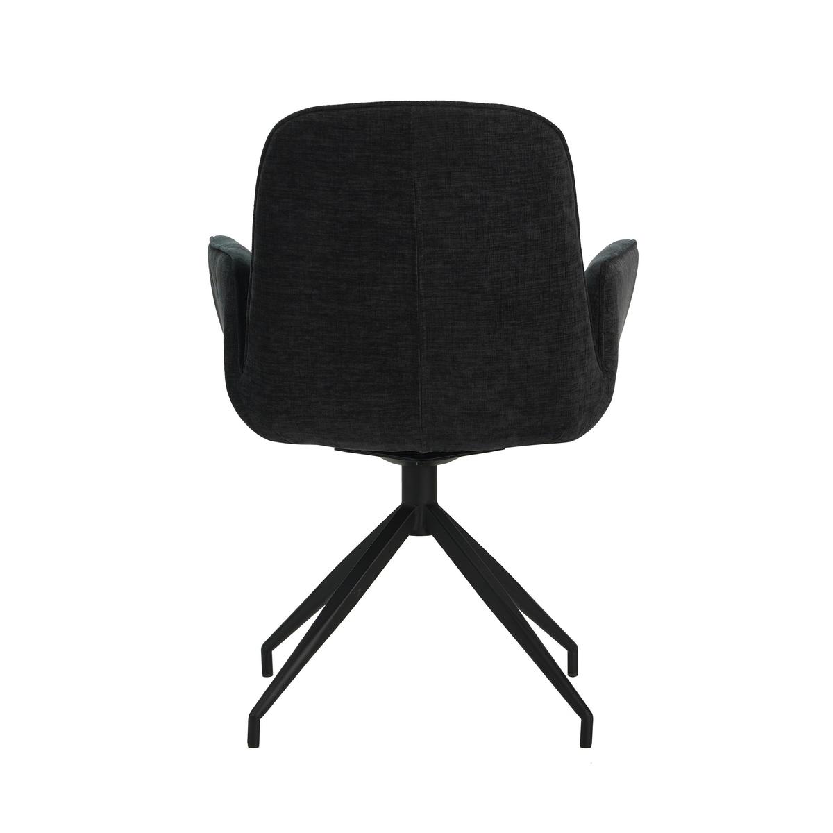 Armlehnstuhl Toulouse Schwarz B: 61 Cm - Schwarz, MODERN, Textil/Metall (61/89/62cm) - MID.YOU