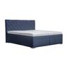 Manželská postel KLARA 160x200, tmavě modrá - šedá/tmavě modrá, Moderní, dřevo/textil (160/200cm)