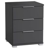 Nachtkästchen Smilla 3l G - Alufarben/Graphitfarben, KONVENTIONELL, Holzwerkstoff (46/61/42cm)