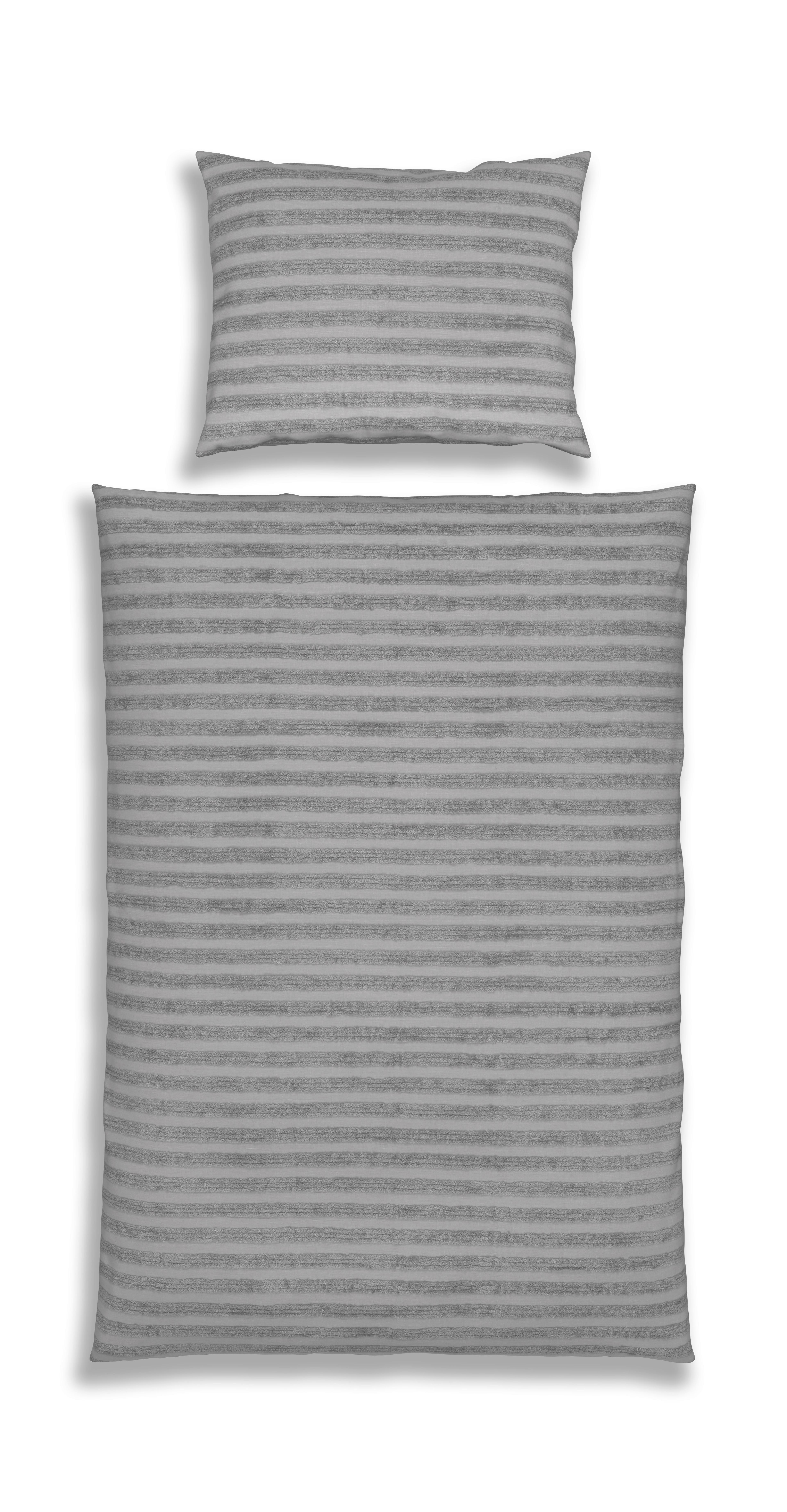 Renforce Bettwäsche 140x200 cm Corinna Baumwolle Dunkelgrau - Dunkelgrau, MODERN, Textil - Luca Bessoni