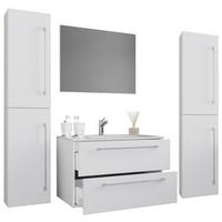 Badezimmer Badinos 5-Teilig Weiß B: 146 cm - Weiß, MODERN, Keramik/Holzwerkstoff (147cm) - MID.YOU