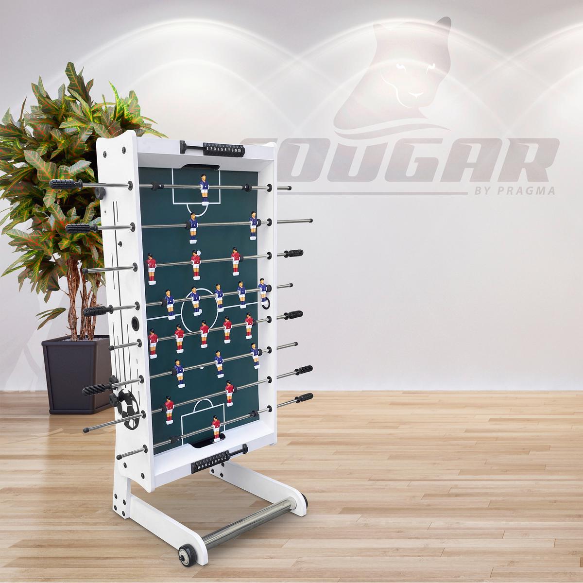 Tischfußball Cougar Holz Weiß 2 Bälle, Klappbar - Weiß, KONVENTIONELL, Holz (61/81/122cm) - Ambia Garden