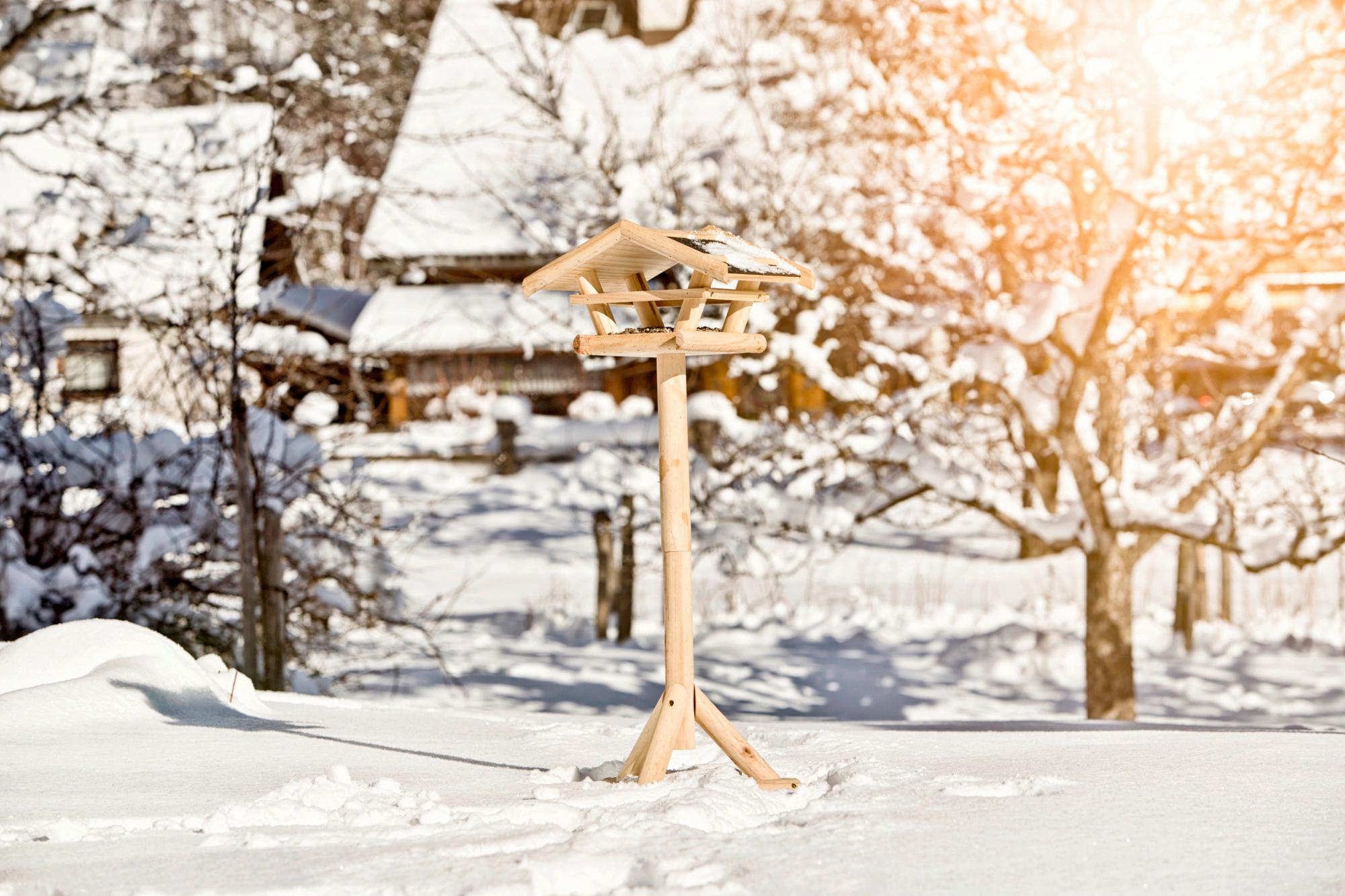 Vogelfutterhaus mit Dreibein BxHxT: 48x103x48 cm - Naturfarben, Basics, Holz (48/103/48cm) - Windhager