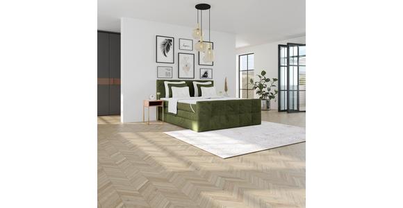 Boxspringbett mit Topper und Bettkasten 180x200 cm Medino - Dunkelgrün, KONVENTIONELL, Holz/Holzwerkstoff (180/200cm) - Luca Bessoni