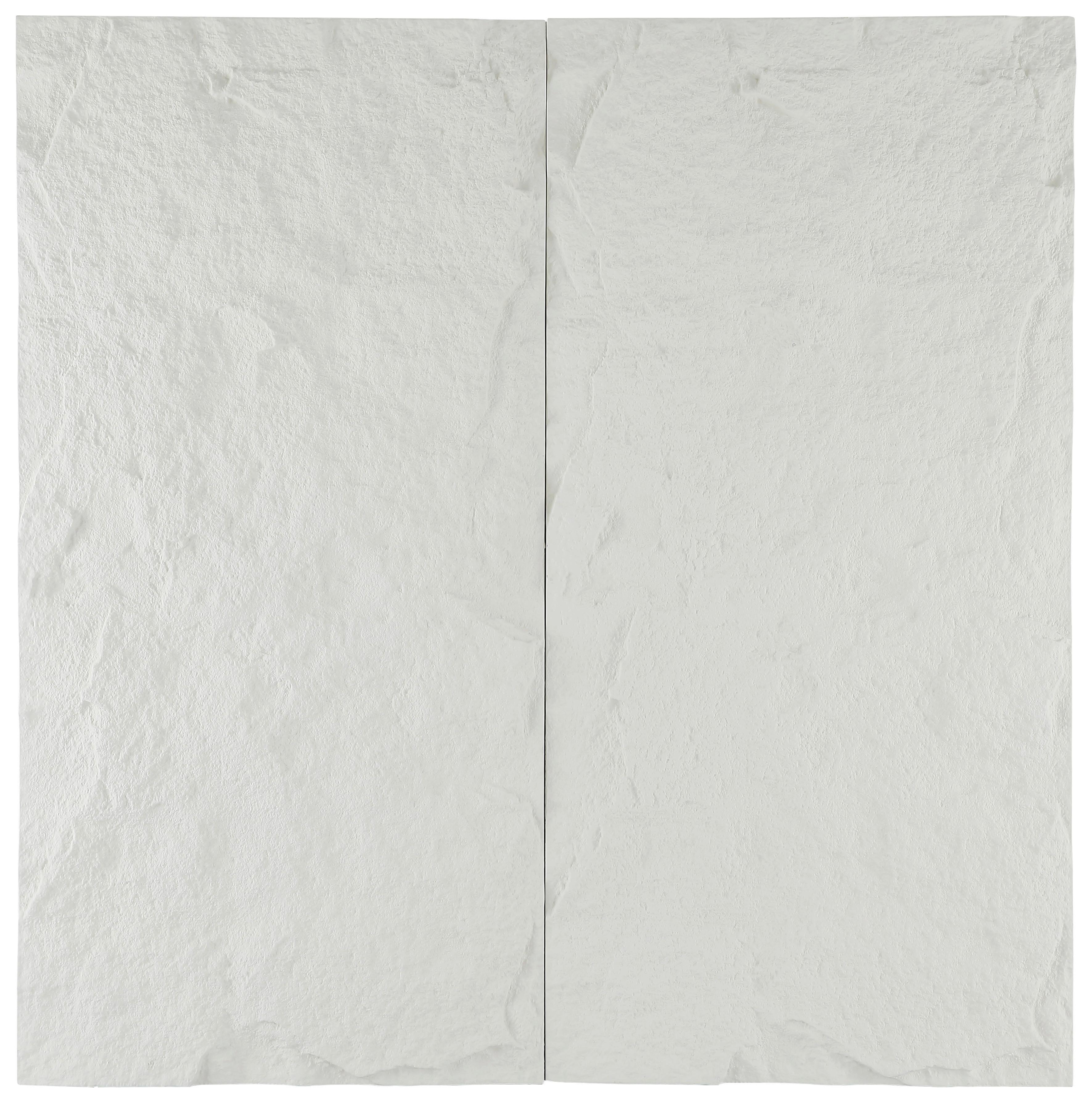 Wandpaneel Bergamo Weiß B: 120 cm - Weiß, MODERN, Kunststoff (120/60/3cm)