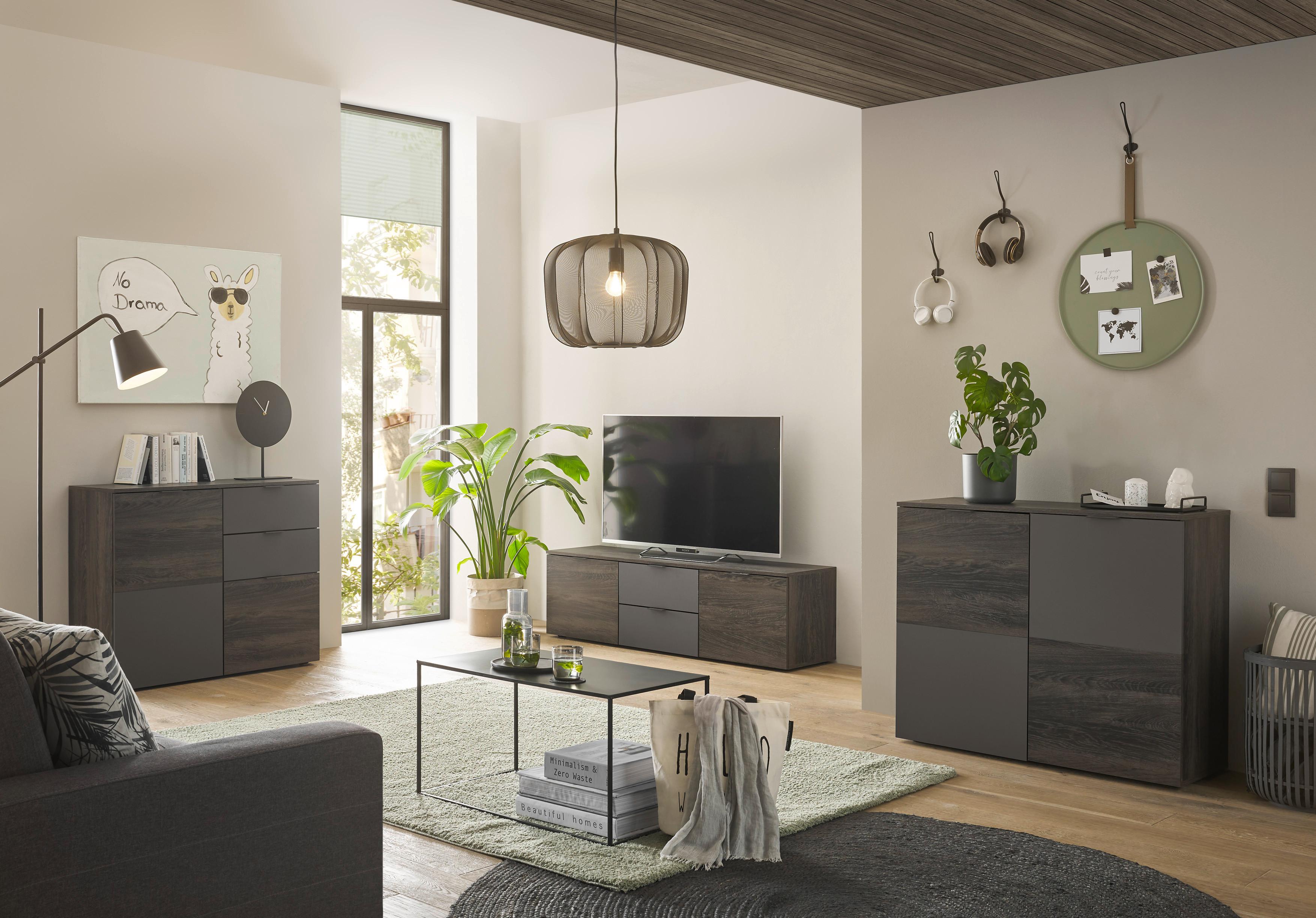 Tv-szekrény Cremona - szürke, Lifestyle, faalapú anyag (150/42/38cm) - MID.YOU