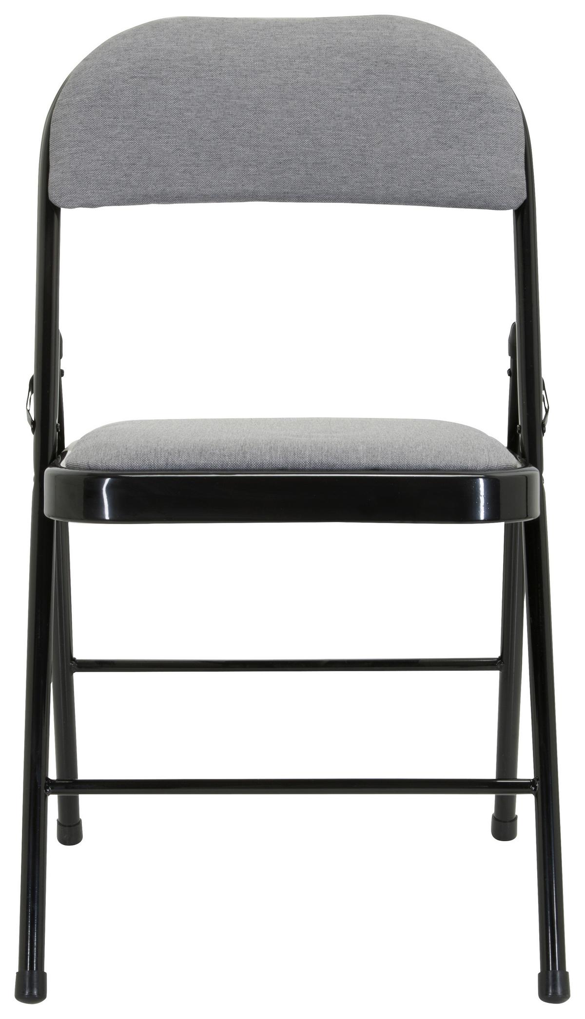 Klappstuhl Tudela II Schwarz/Hellgrau - Hellgrau/Schwarz, Basics, Textil/Metall (44/80/49cm) - MID.YOU