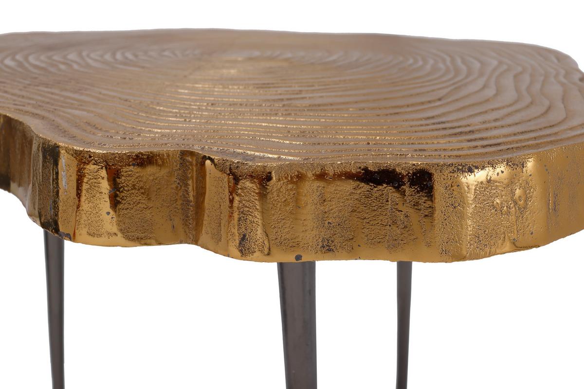PRÍRUČNÝ STOLÍK WOOD ART 225 GOLD - čierna/zlatá, Design, kov (50/65/56cm) - MID.YOU