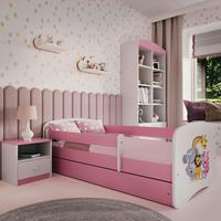 Kinder-/Juniorbett Babydreams inkl. Matratze 80x160 - Pink/Birkefarben, MODERN, Holz/Holzwerkstoff (80/160cm) - MID.YOU