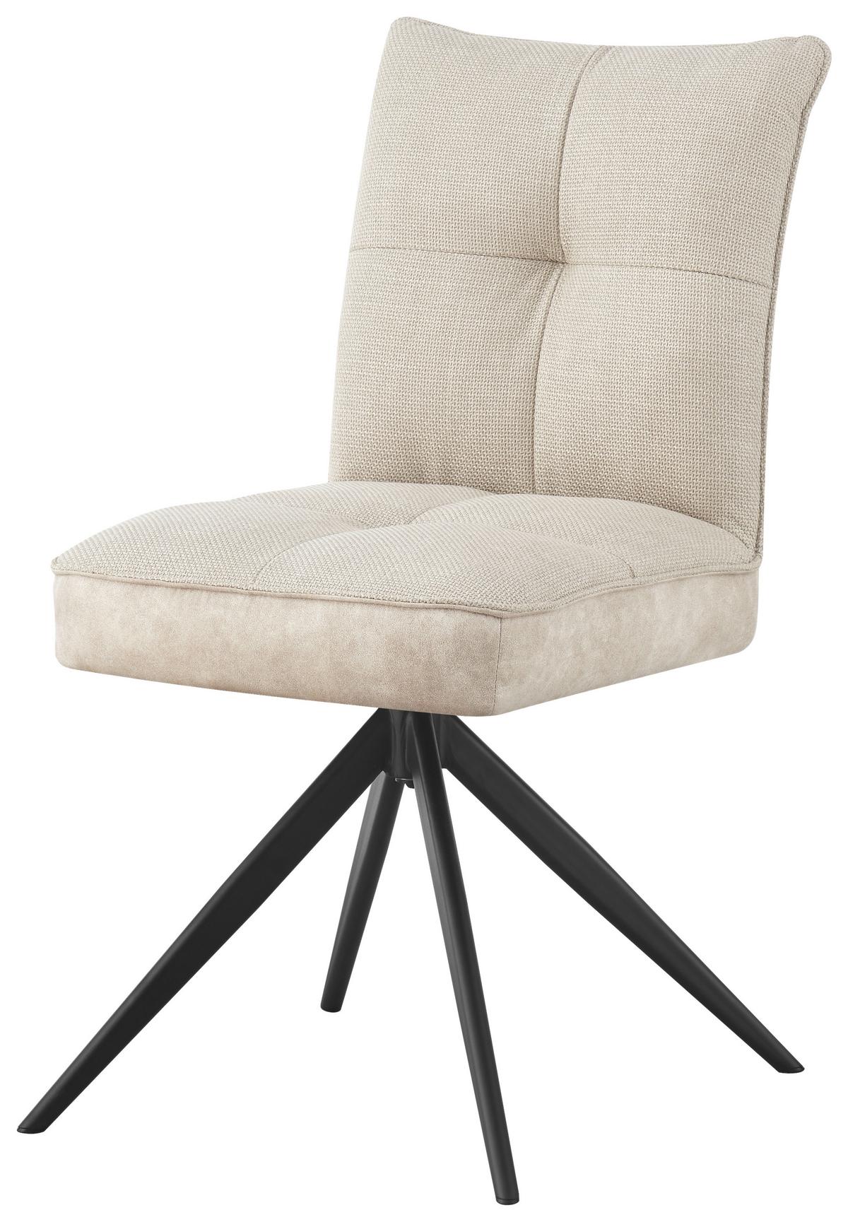 Židle MAYA béžová - černá/béžová, Moderní, kov/textil (49/89/65cm) - Premium Living