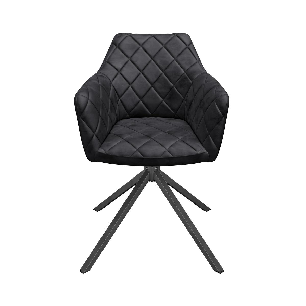 Stuhl Patti Anthrazit,sitzfl. 360° Drehbar - Anthrazit/Schwarz, KONVENTIONELL, Textil/Metall (58/81/54cm)