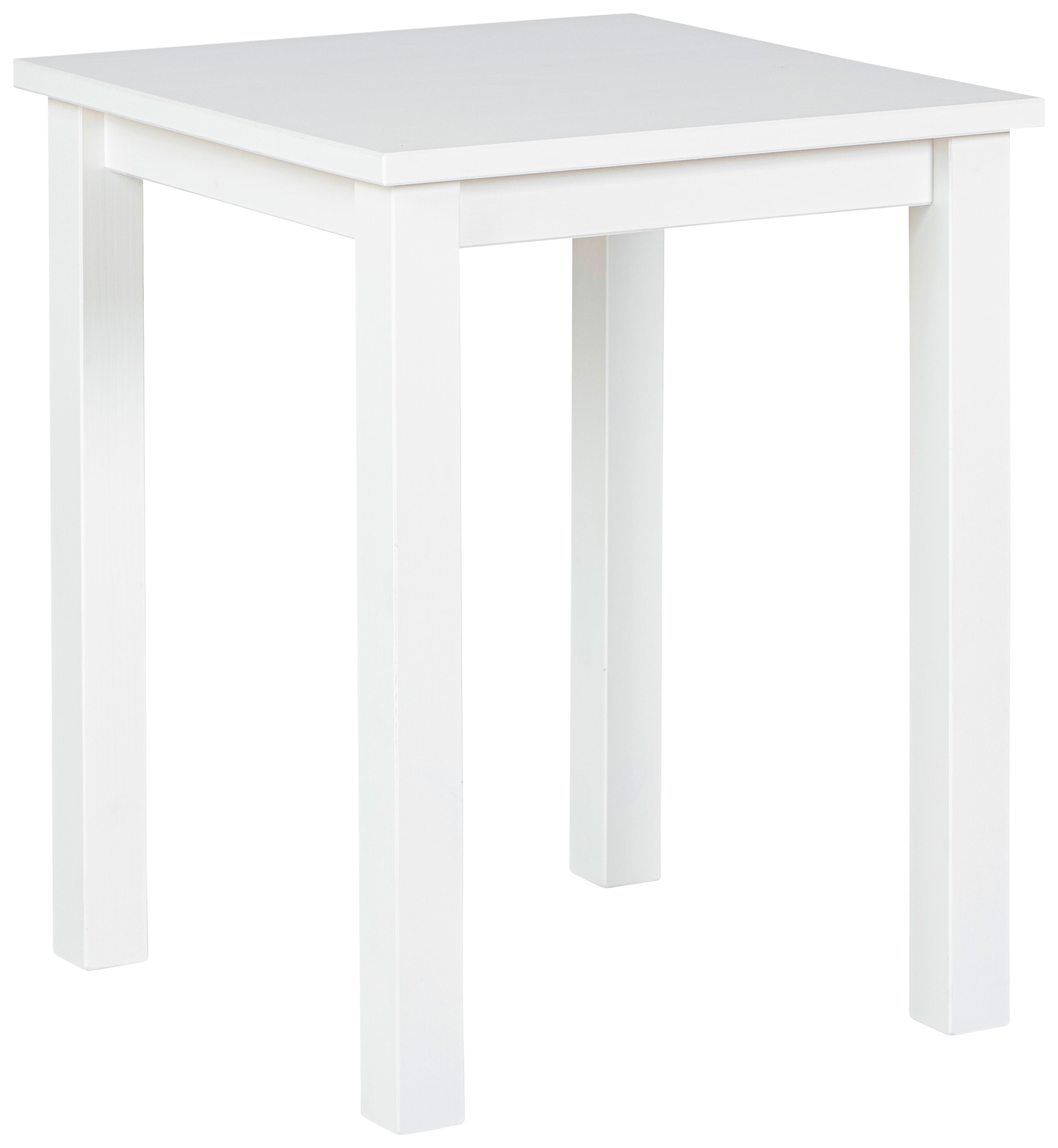 Beistelltisch Kiefer Massiv Asgar, Weiß - Weiß, Basics, Holz (45/45/55cm) - MID.YOU
