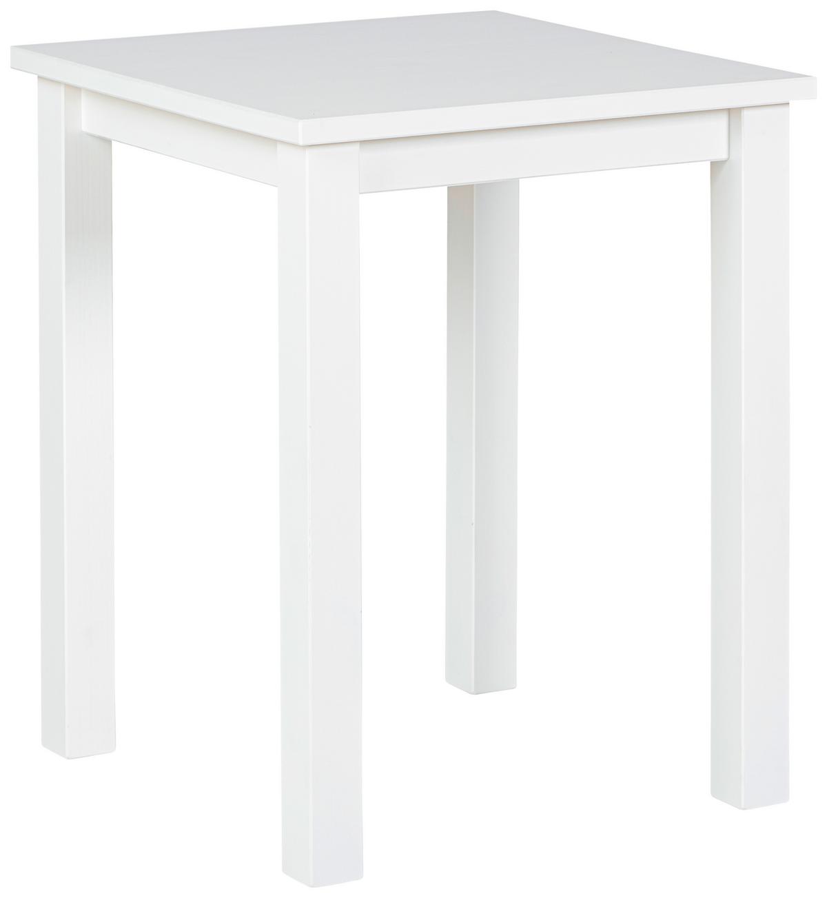 Beistelltisch Kiefer Massiv Asgar, Weiß - Weiß, Basics, Holz (45/45/55cm) - MID.YOU