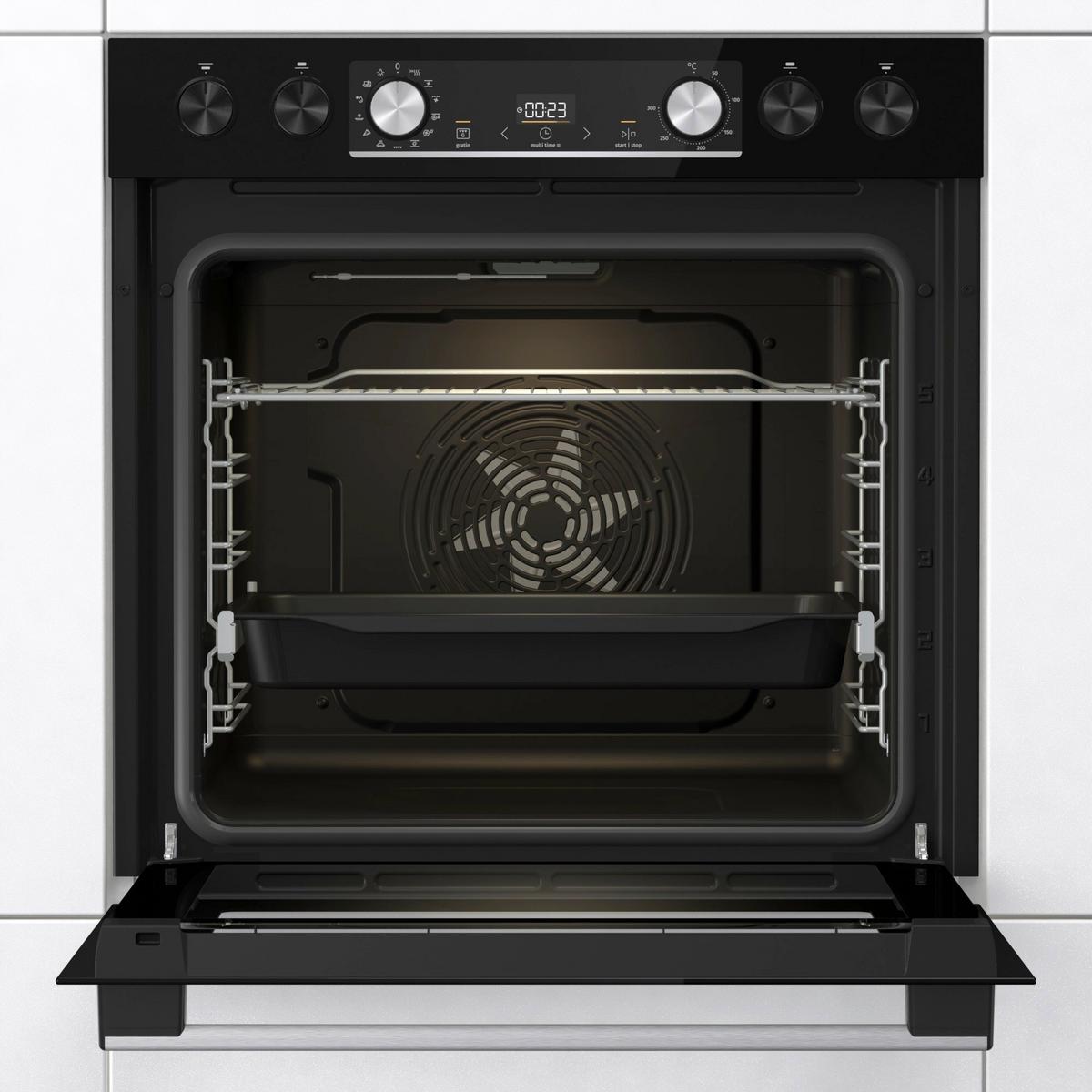 Einbauherd-Set B: 59,5 cm Induktion - Schwarz, Basics, Glas/Metall (59,5/59,5/56,4cm) - Gorenje