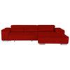 Ecksofa mit Relaxfunktion Orion Kopfstütze Klappbar Rot - Silberfarben/Rot, KONVENTIONELL, Textil (307/186cm) - Livetastic