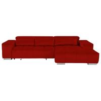 Ecksofa mit Relaxfunktion Orion Kopfstütze Klappbar Rot - Silberfarben/Rot, KONVENTIONELL, Textil (307/186cm) - Livetastic