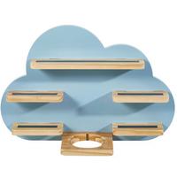 WANDREGAL LUCA - Blau/Naturfarben, Trend, Holz/Holzwerkstoff (50/32,5/15cm) - BUNINO