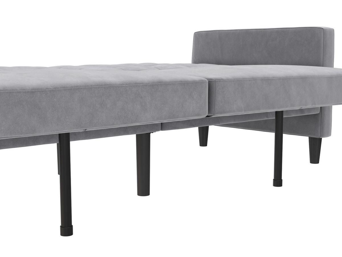Schlafsofa Palermo Grau, mit Schlaffunktion - Schwarz/Grau, Basics, Textil (207/86cm) - Livetastic