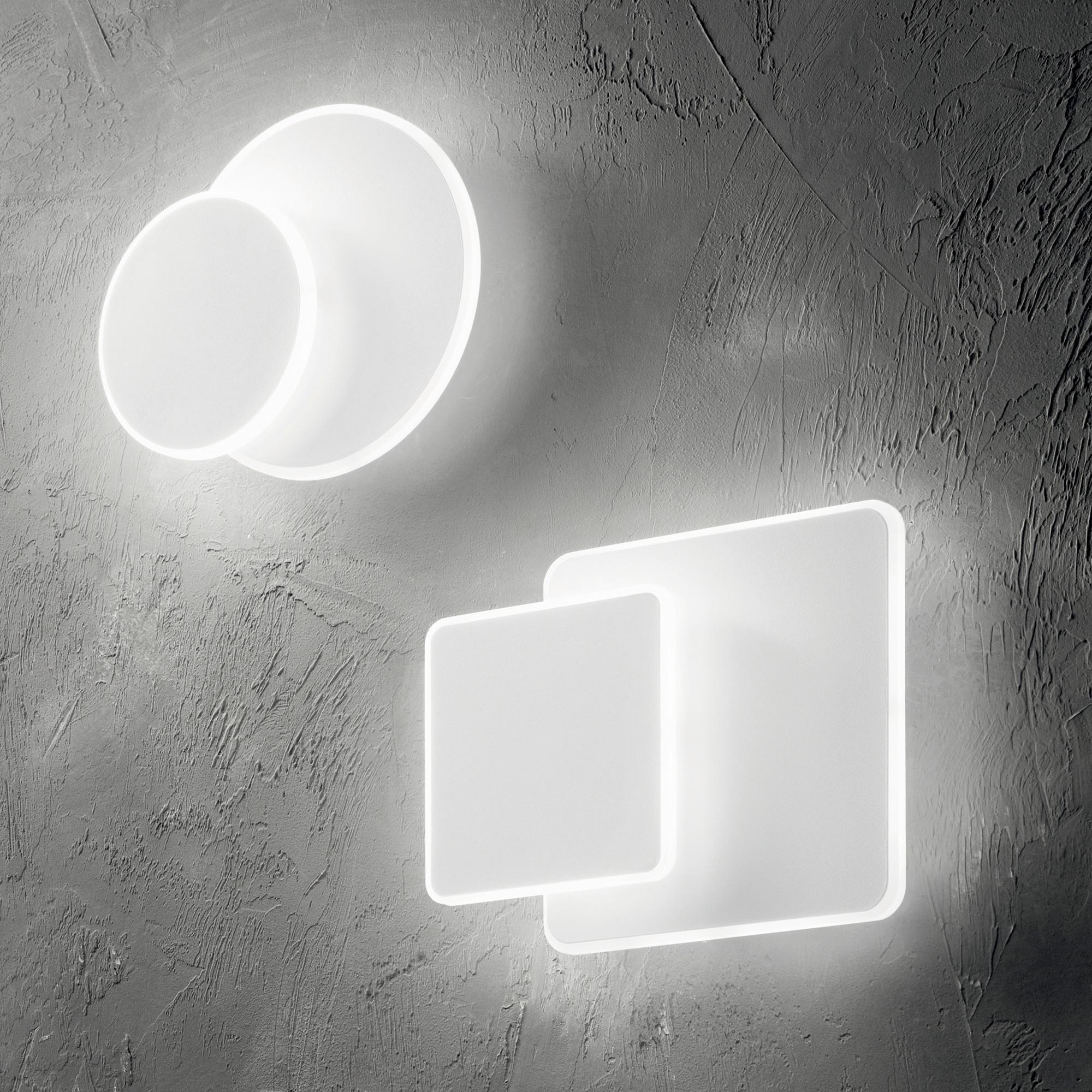 Led-wandleuchte Round Weiß B: 25 Cm - Weiß, Design, Metall (25/25/5cm) - Ideal Lux