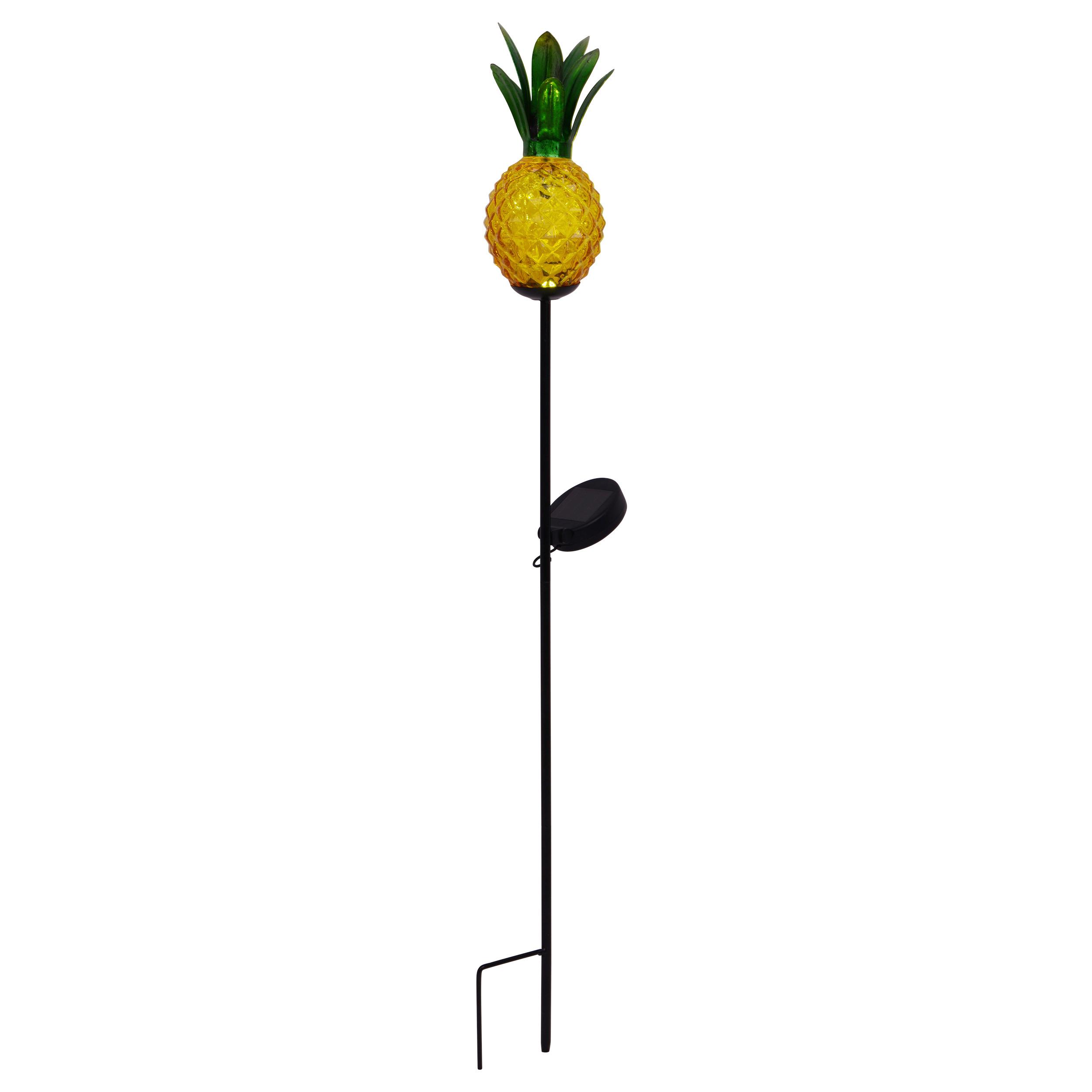 Solarleuchte Schwarz Ananas 1xled Kaltweiß H: 81cm - Schwarz/Orange, Basics, Glas/Metall (10 cm /81 cm cm) - Näve