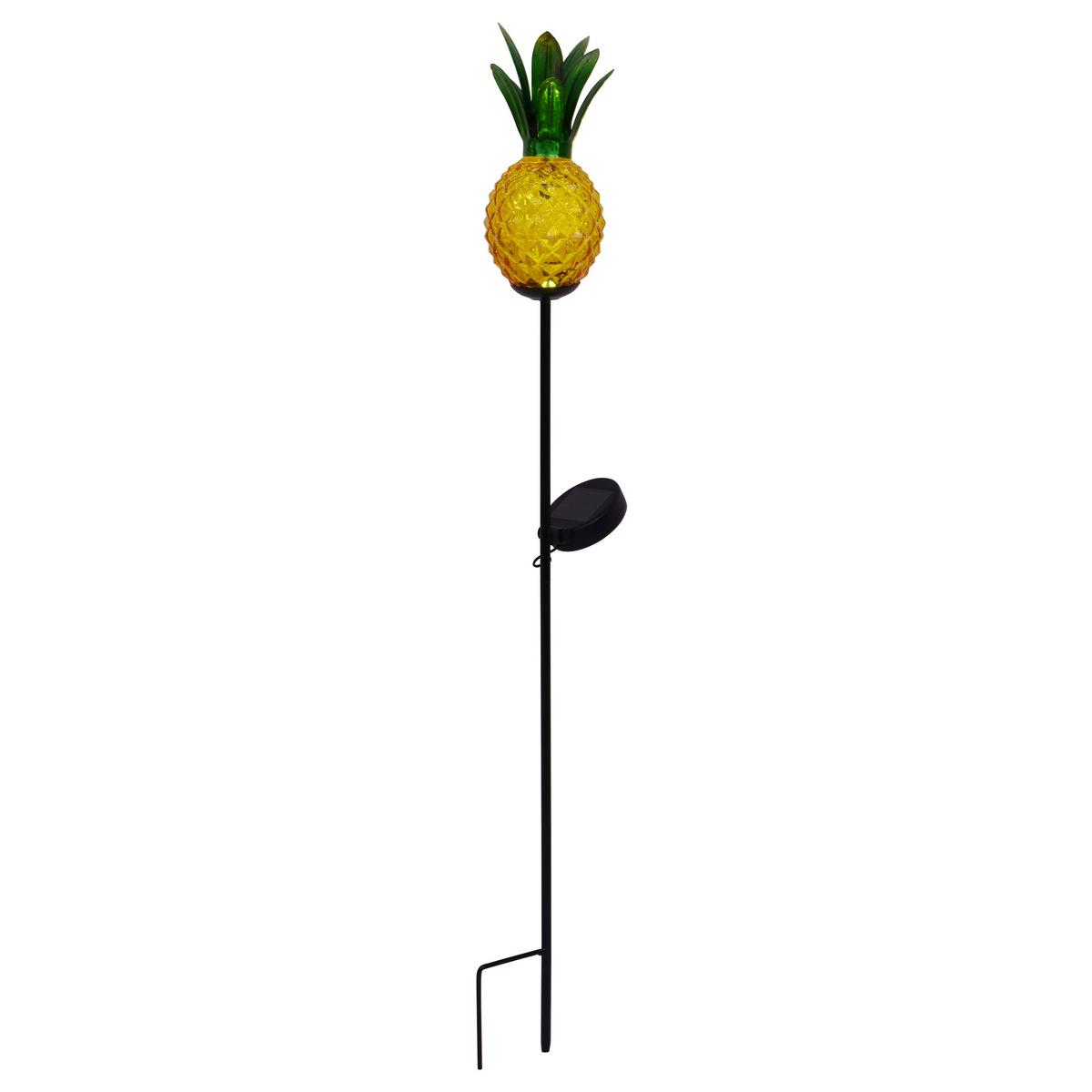 Solarleuchte Schwarz Ananas 1xled Kaltweiß H: 81cm - Schwarz/Orange, Basics, Glas/Metall (10 cm /81 cm cm) - Näve