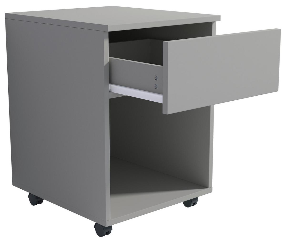 Rollcontainer Dalosa Grau B: 39 cm - Schwarz/Grau, Design, Holzwerkstoff/Kunststoff (39/55/45cm) - MID.YOU