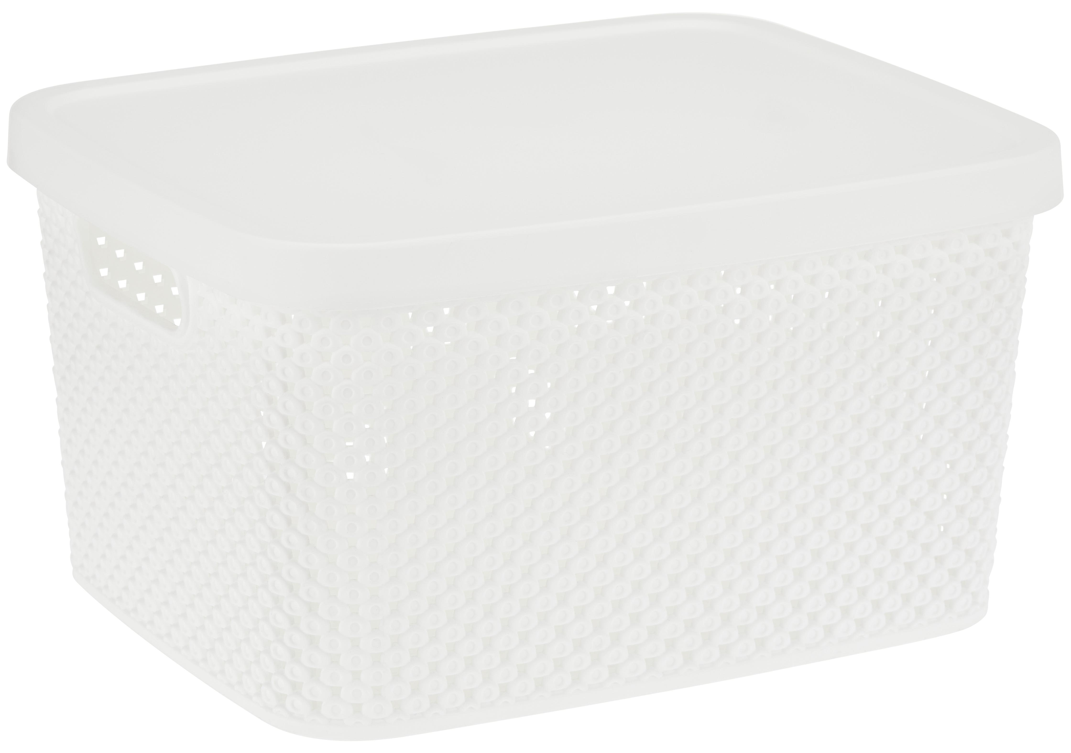 Aufbewahrungsbox DIAMOND aus Kunststoff in Weiß 7L Detail Korb