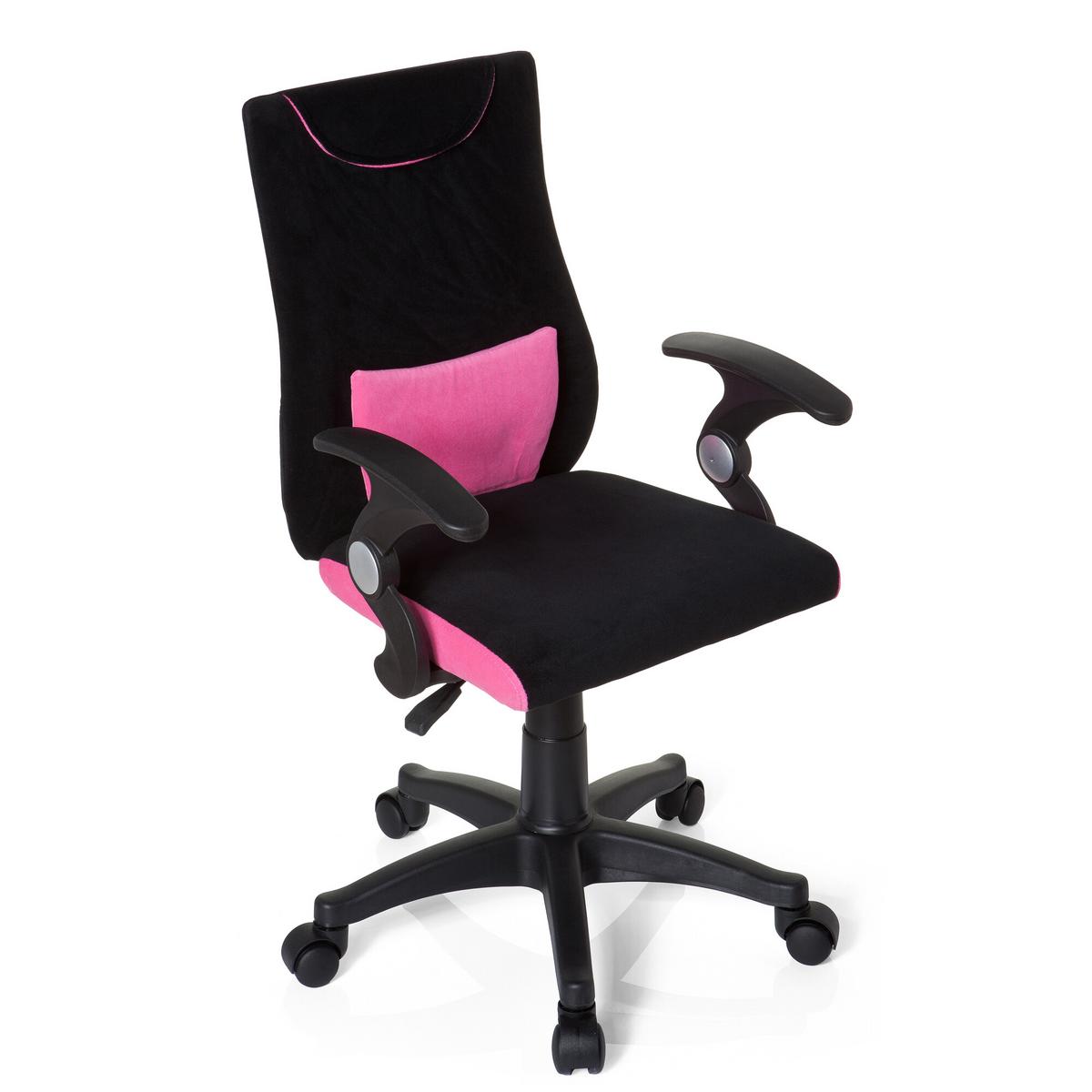 Jugenddrehstuhl Kiddy Pro Al Pink/Schwarz - Pink/Schwarz, Basics, Kunststoff (50/87-97/40cm) - MID.YOU