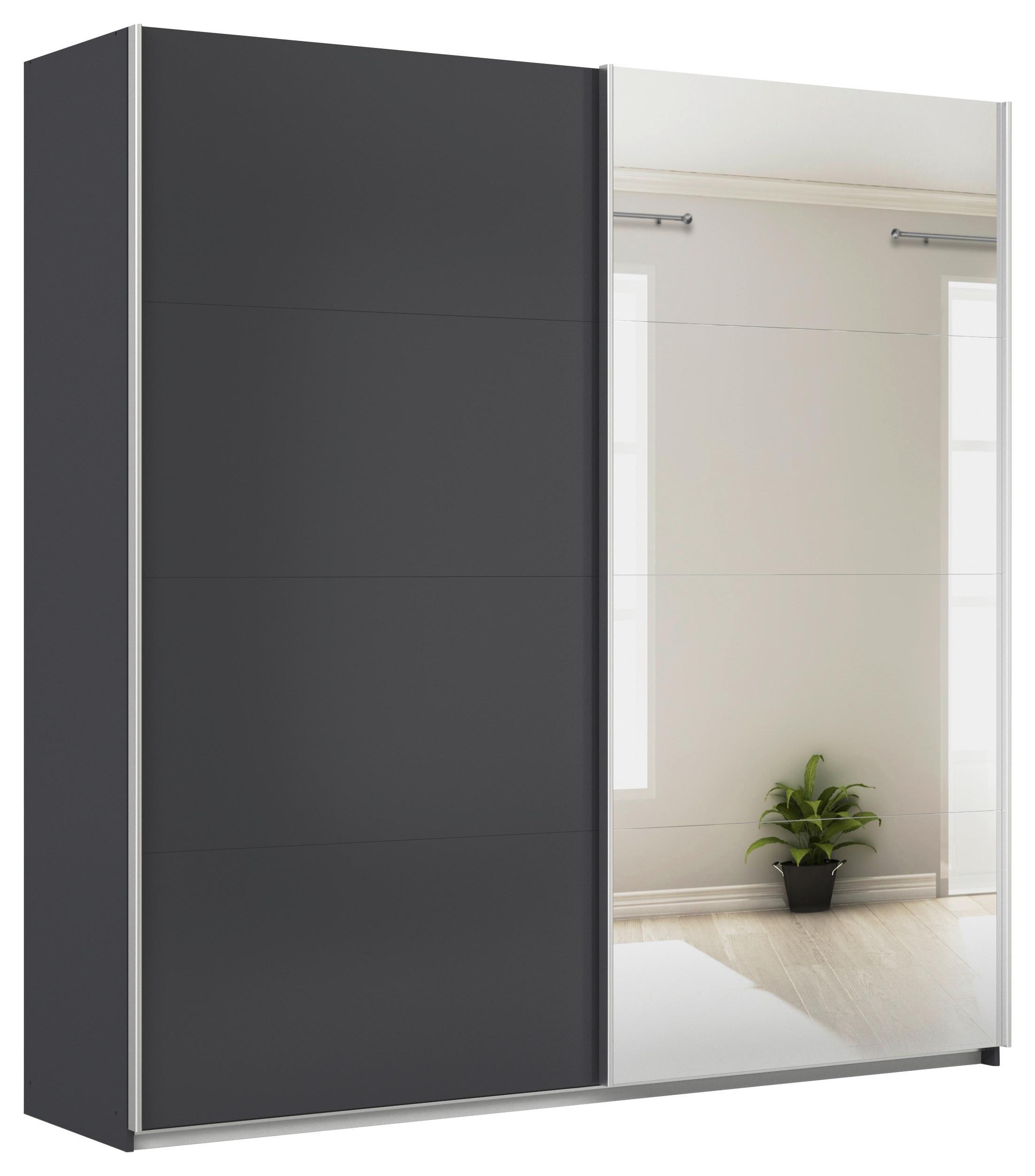 Schwebetürenschrank Feldkirch 225 maxihöhe - Anthrazit/Silberfarben, MODERN, Holzwerkstoff (225/229/62cm)